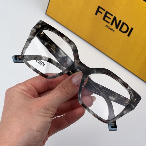 Fendi FENDI WAY FE50002I 056 Women NEW AUTHENTIC Eyeglasses Oversized Havana - Picture 1 of 10